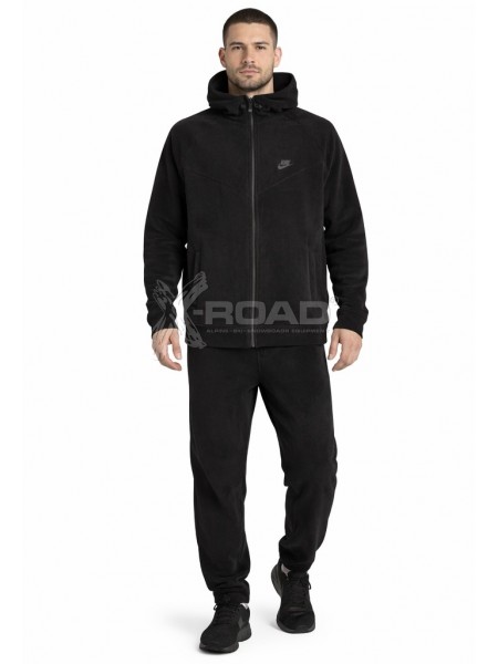 Чоловічий флісовий костюм з капюшоном на блискавці