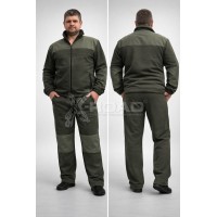Чоловічий флісовий костюм утеплений оливковий | Кофта + штани