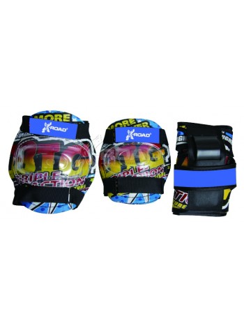 Комплект дитячого захисту 3-в-1 (на коліна, лікті та долоні) X-Road № PW–308 blue